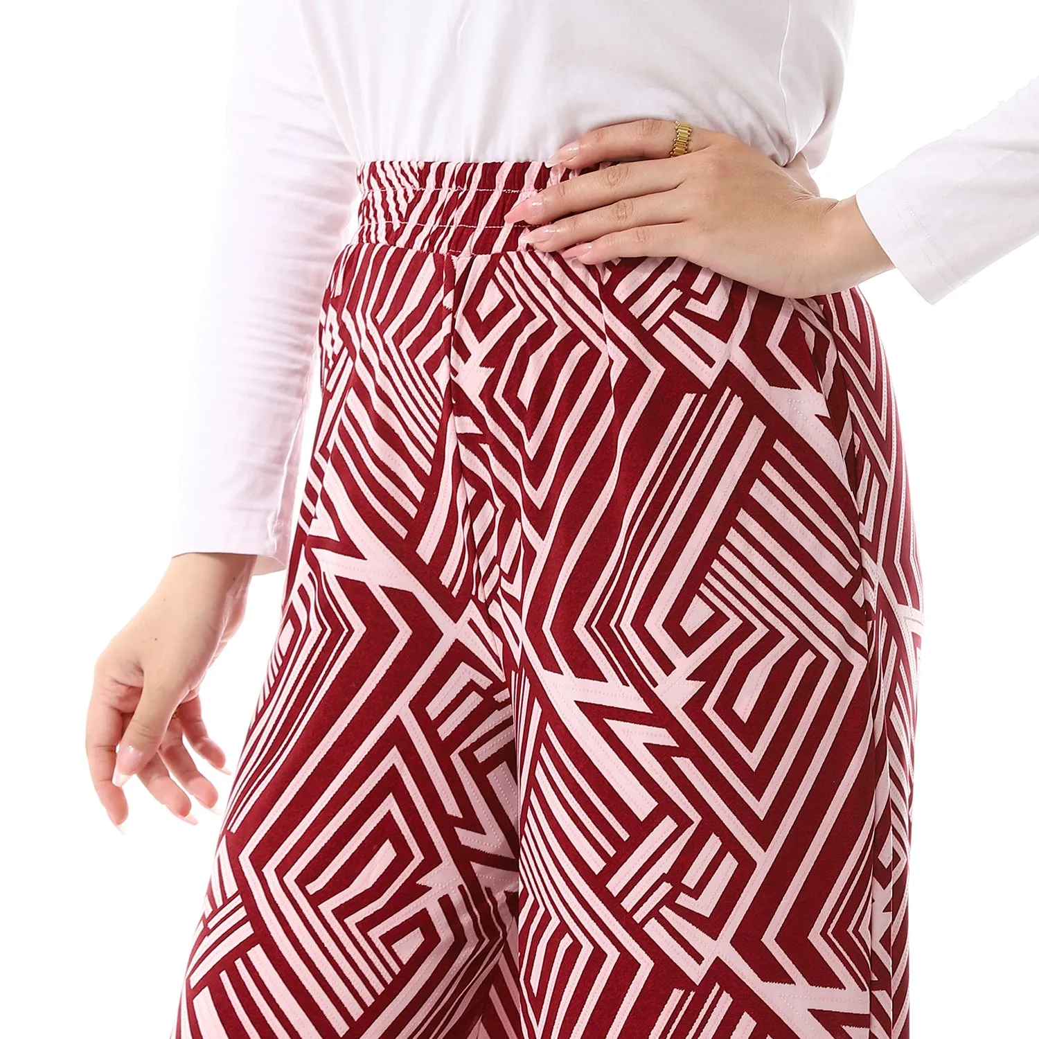 Printed Wide Leg Pants