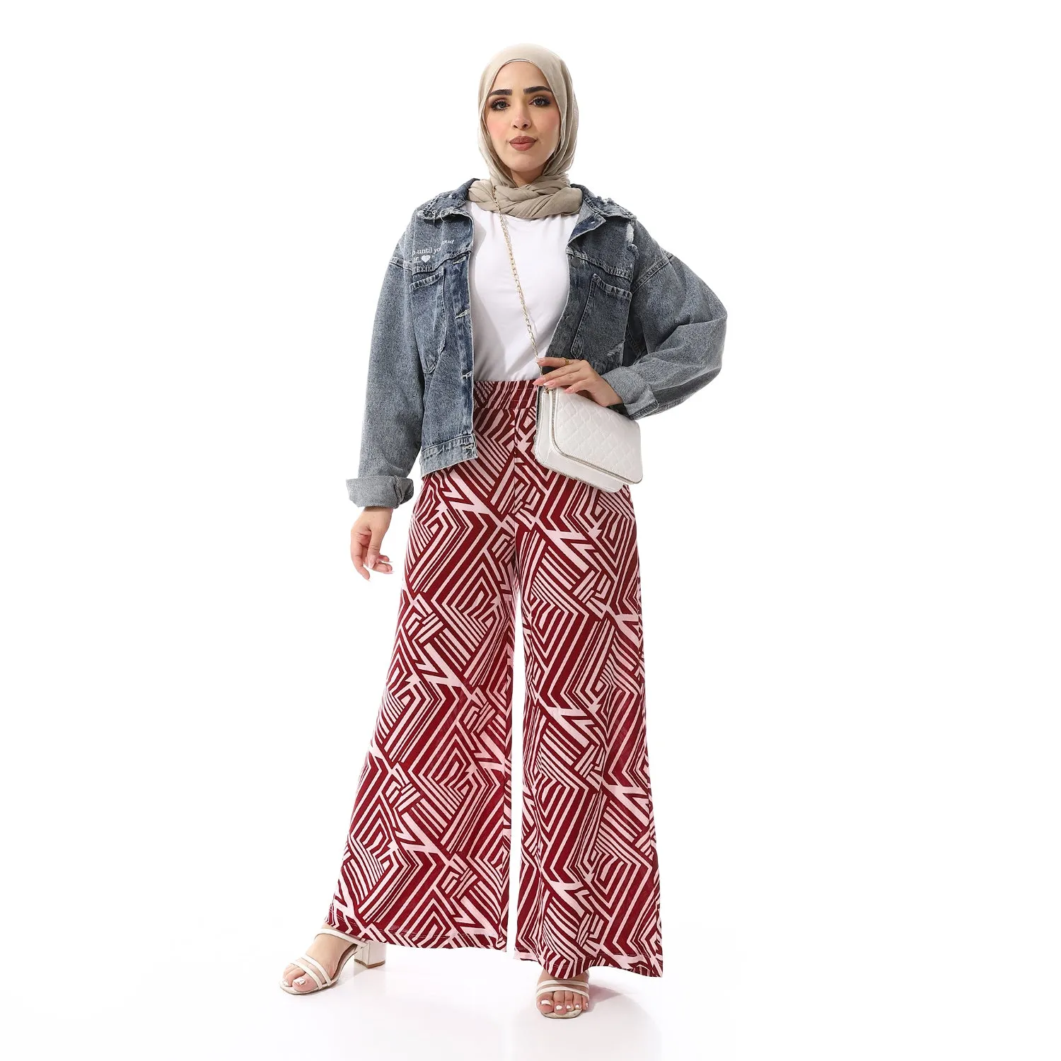 Printed Wide Leg Pants