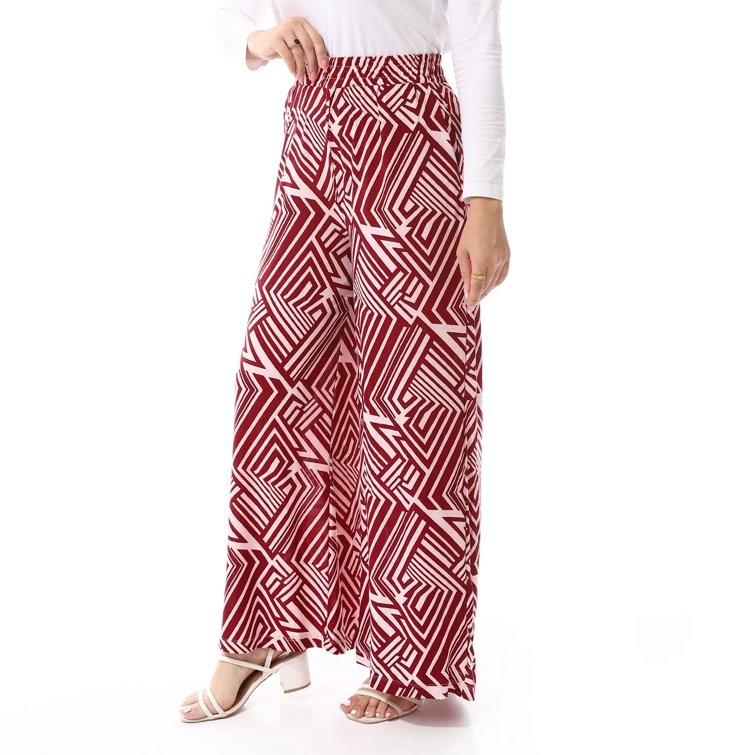 Printed Wide Leg Pants