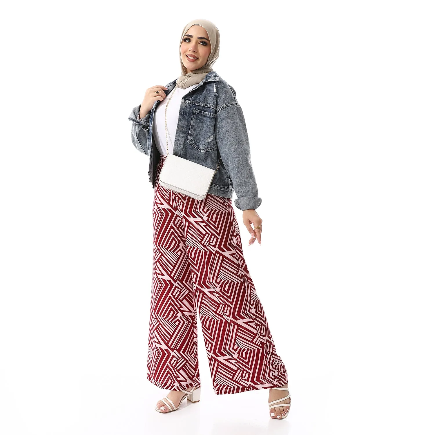 Printed Wide Leg Pants