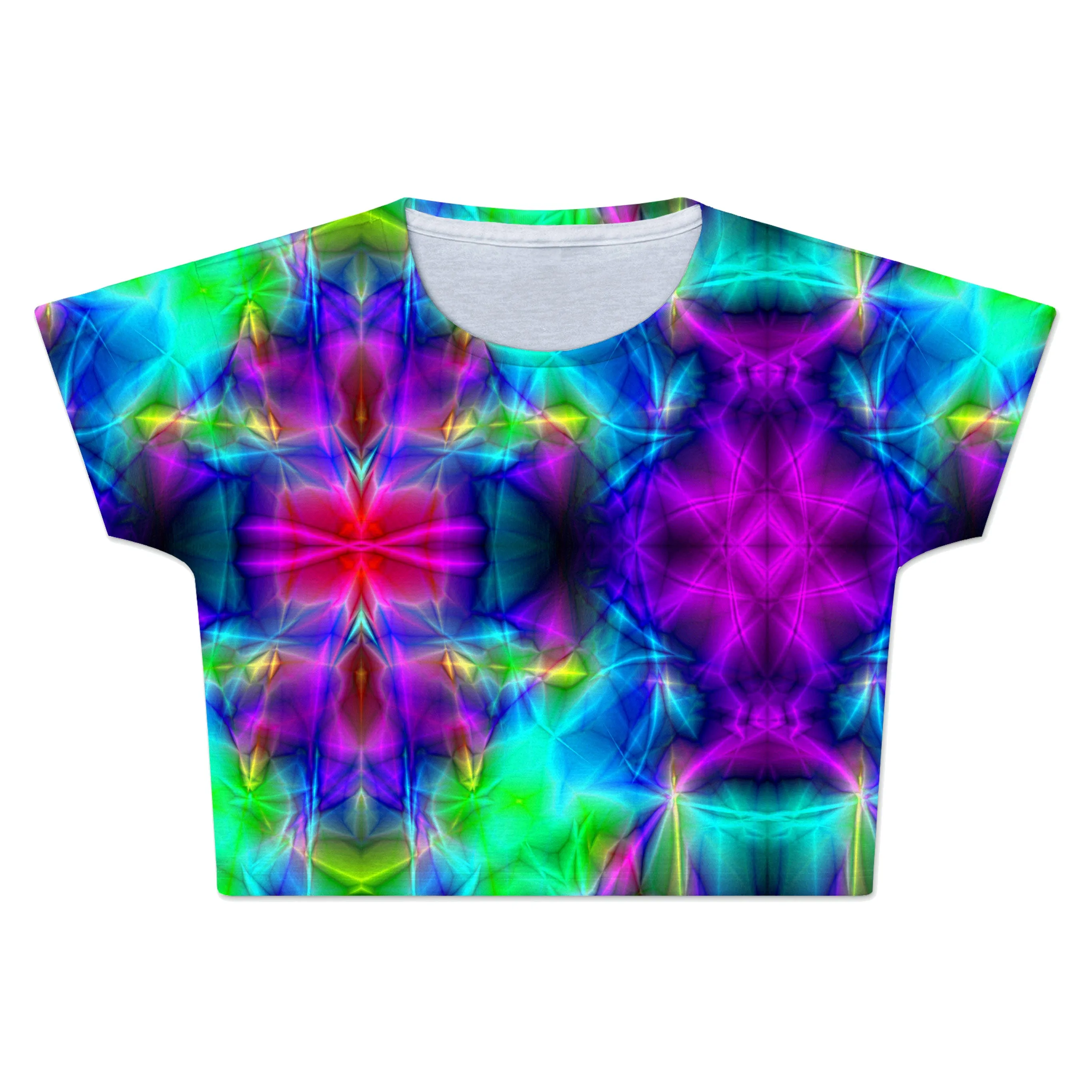 Psyched Mixed Dimension Crop Tee