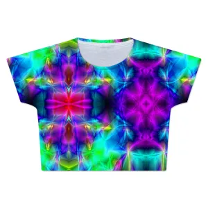 Psyched Mixed Dimension Crop Tee