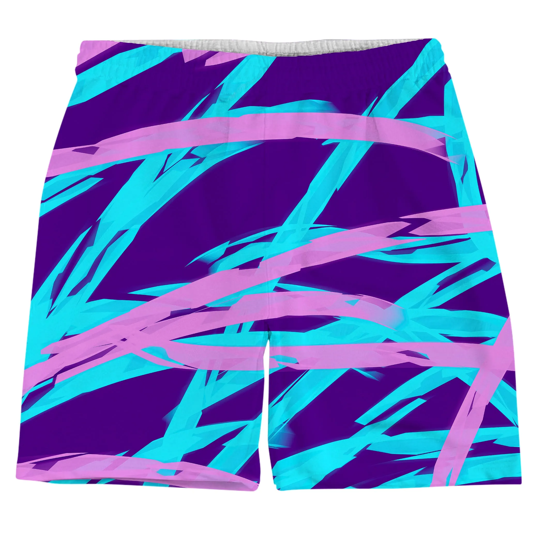 Purple and Blue Rave Abstract T-Shirt and Shorts with Bucket Hat Combo