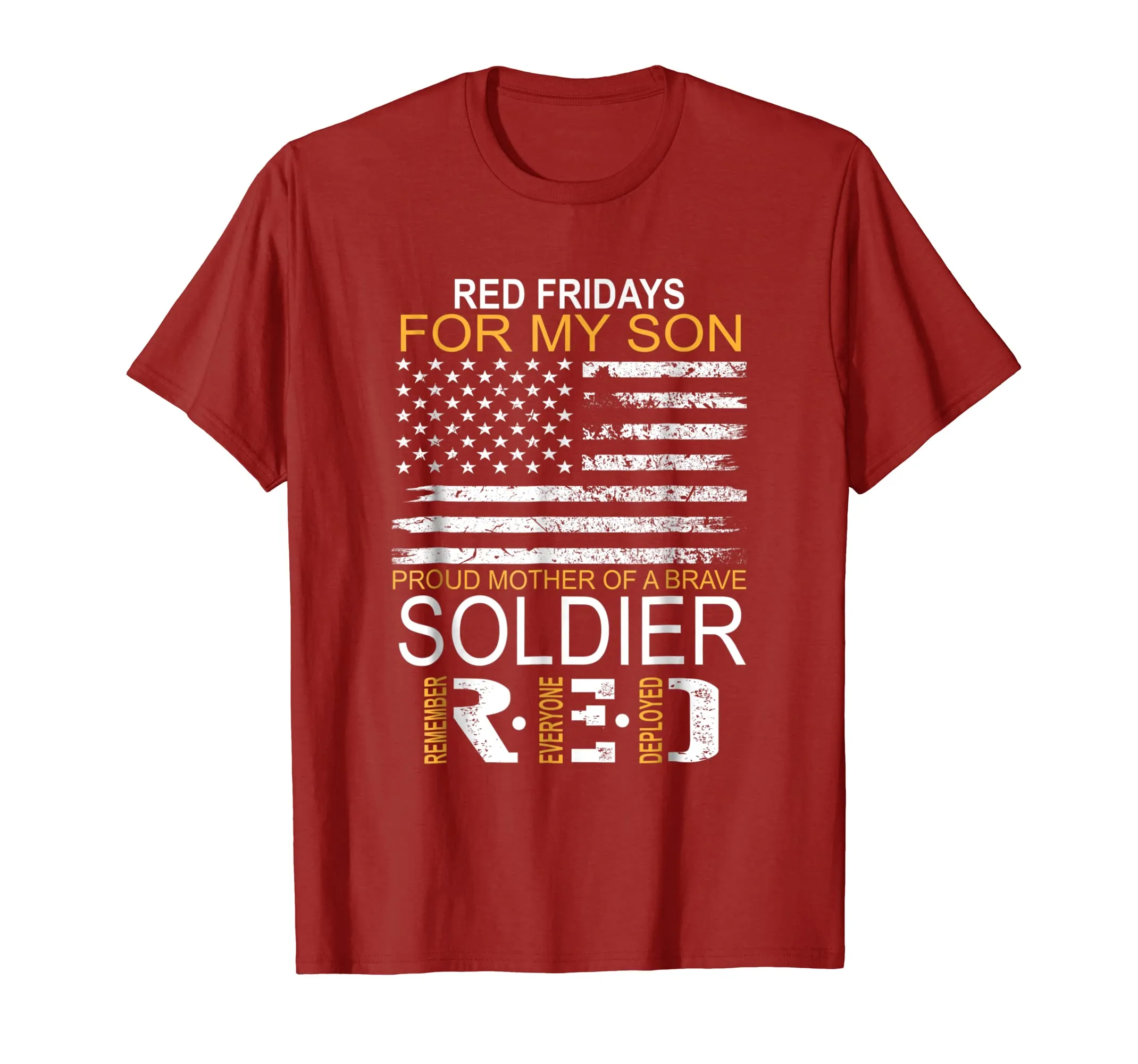 Red Friday - T-Shirt Proud Mother Of Military Soldier Son