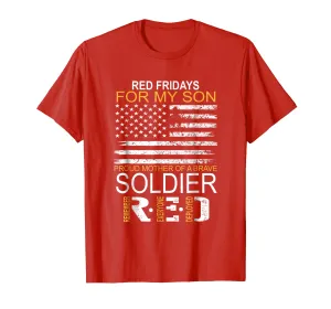 Red Friday - T-Shirt Proud Mother Of Military Soldier Son