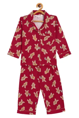 Red Print Comfortable Nightsuit