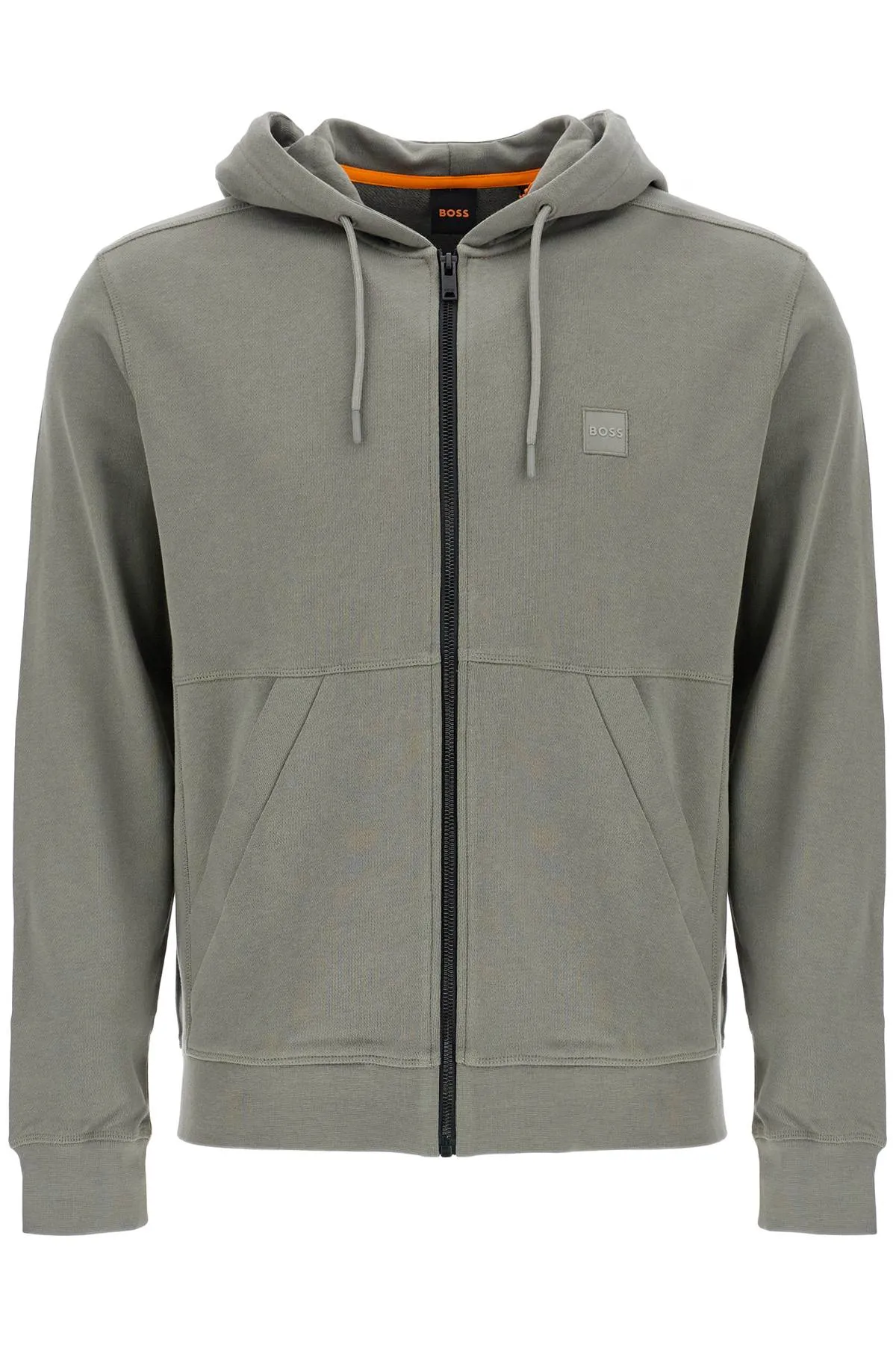 regular fit gray zip-up hoodie 50508578 OPEN GREY