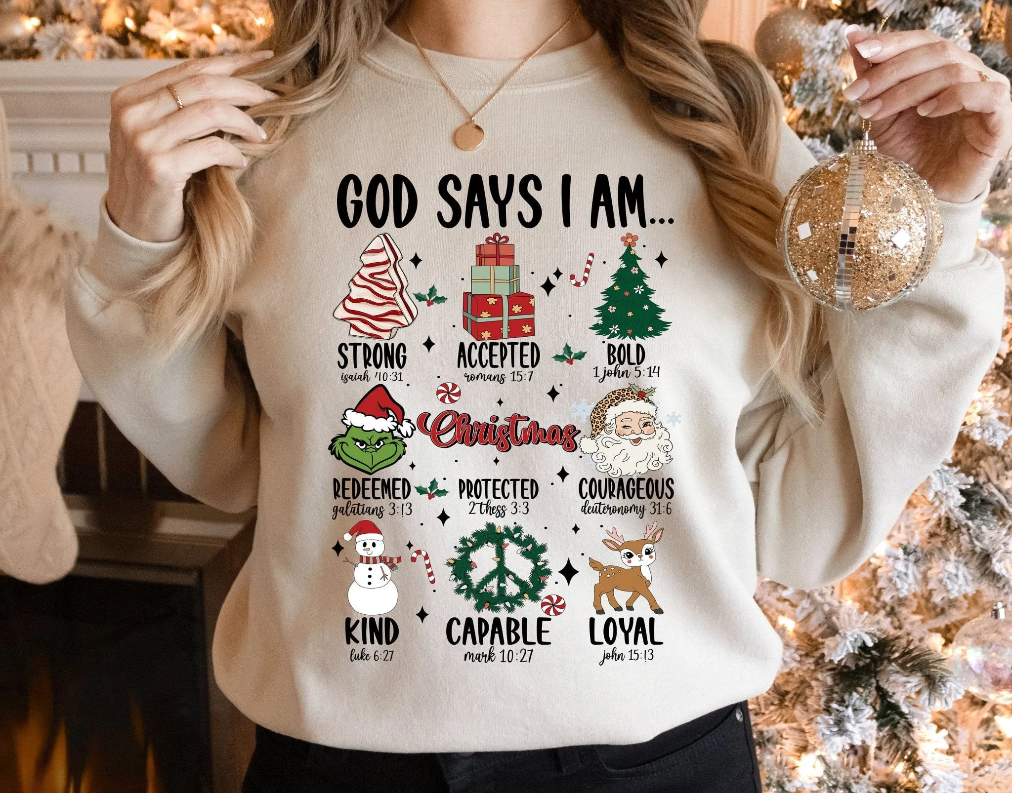 Retro God Says I am Matching Mom Kids Christmas Sweatshirts