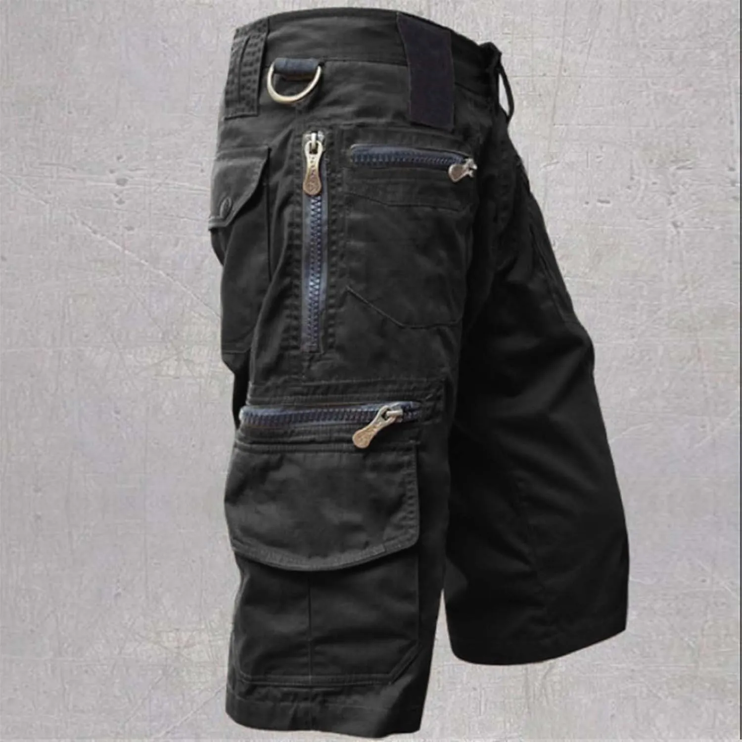 Shorts Men Multi-Pocket and Pants Leisure Color Fashion Men's Solid Summer Men's Pants Black Shorts Men Mens Cargo