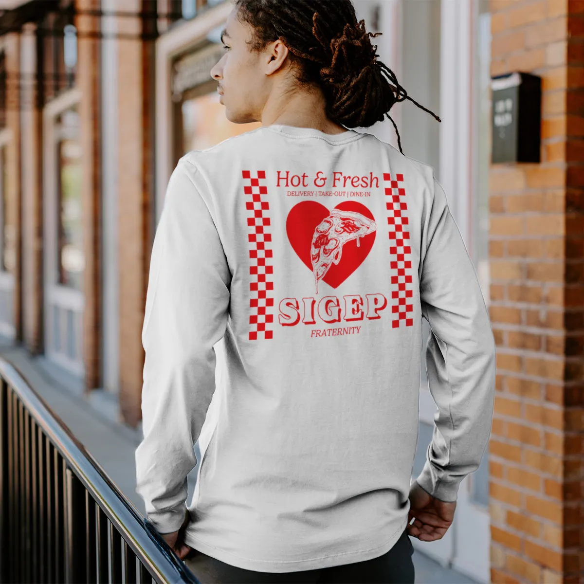 SigEp Comfort Colors Hot and Fresh Pizza Long Sleeve Tee