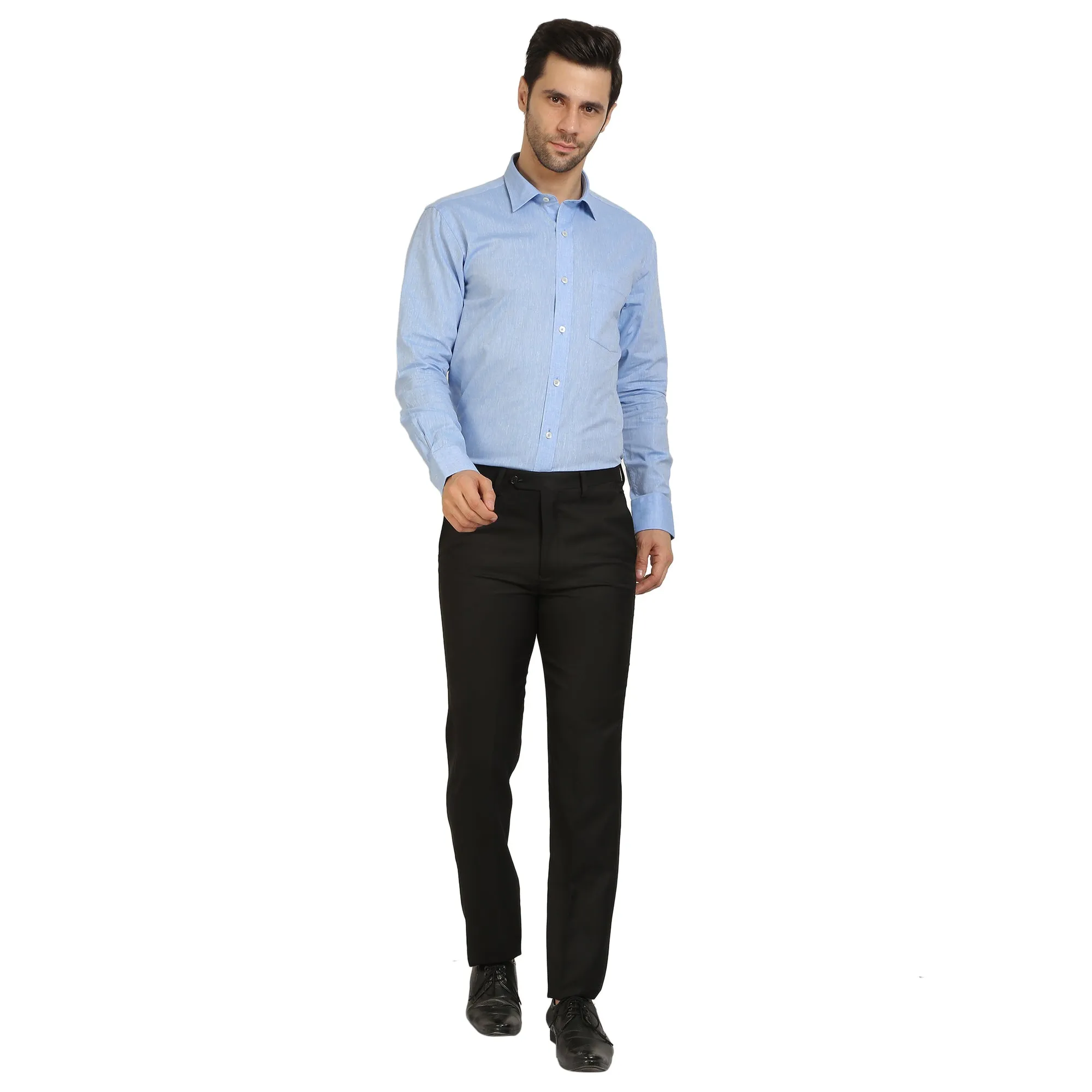 Sky Blue Cotton Full Sleeve Shirt