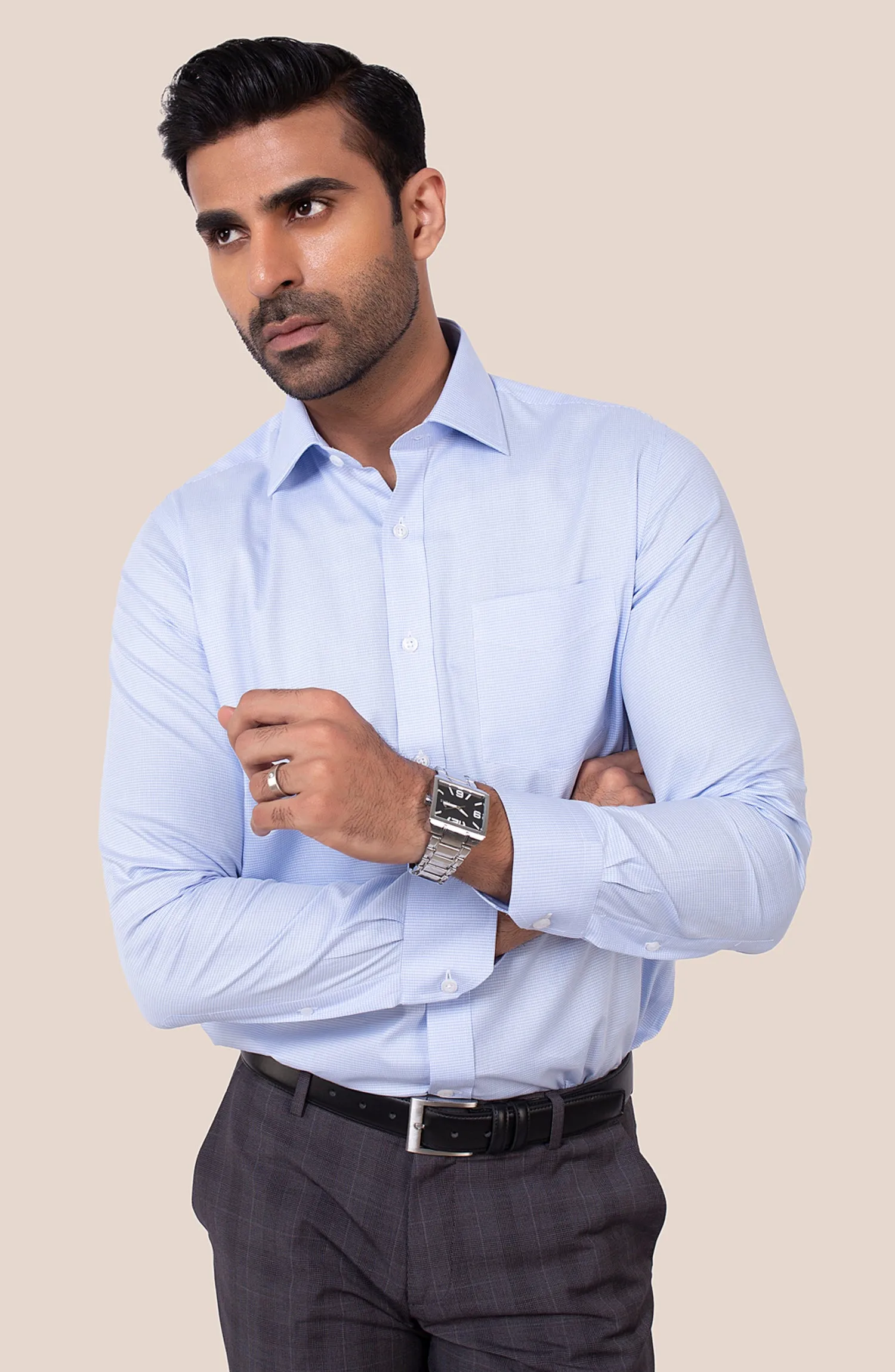Sky Blue Dobby Shirt