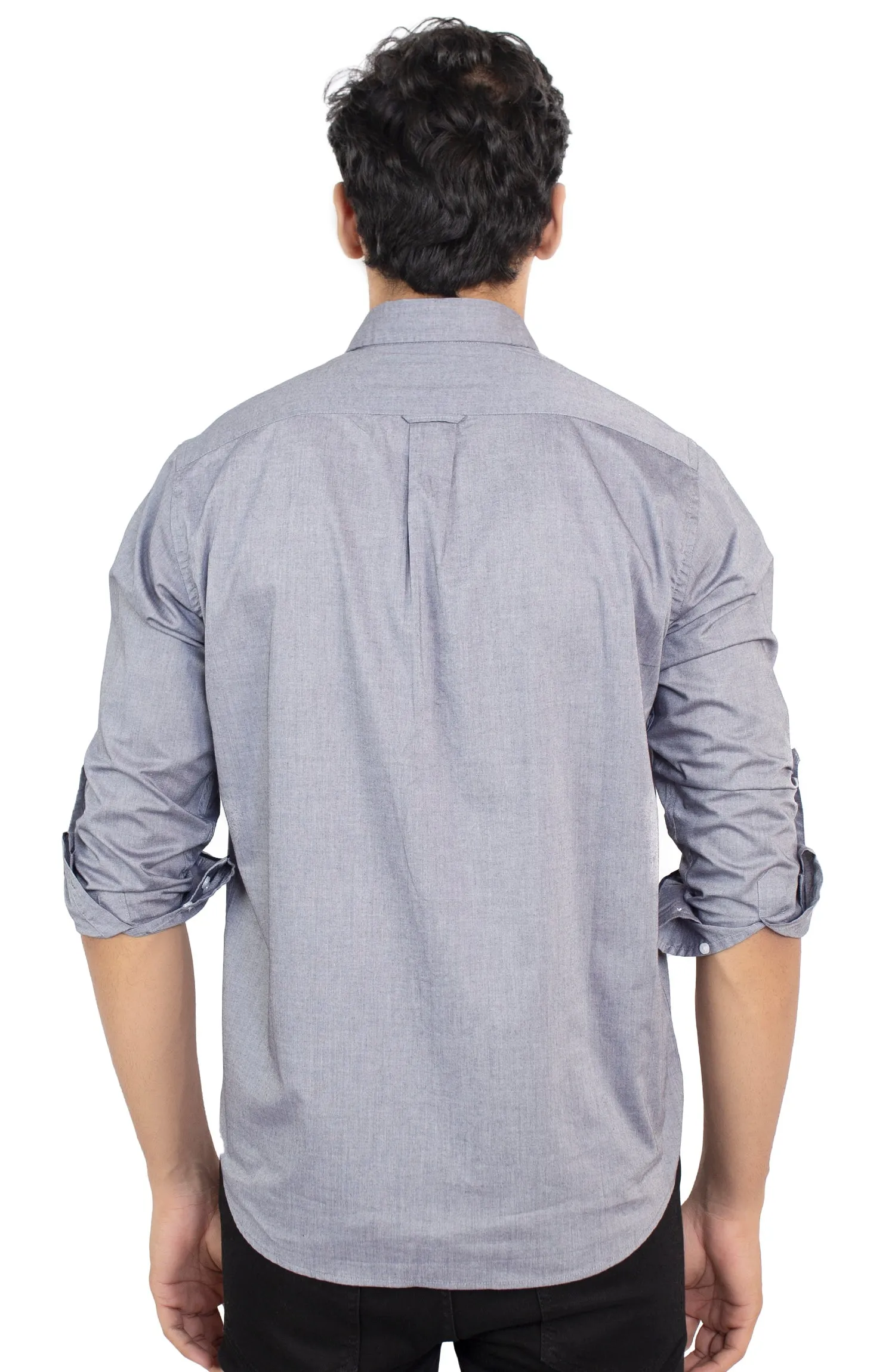 Slub Textured Chambray Shirt