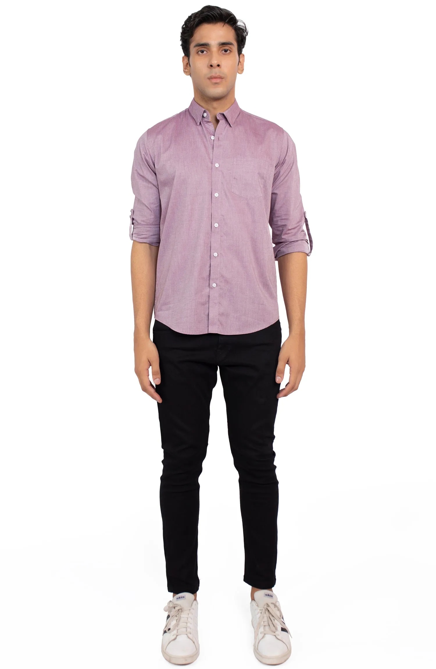 Slub Textured Chambray Shirt