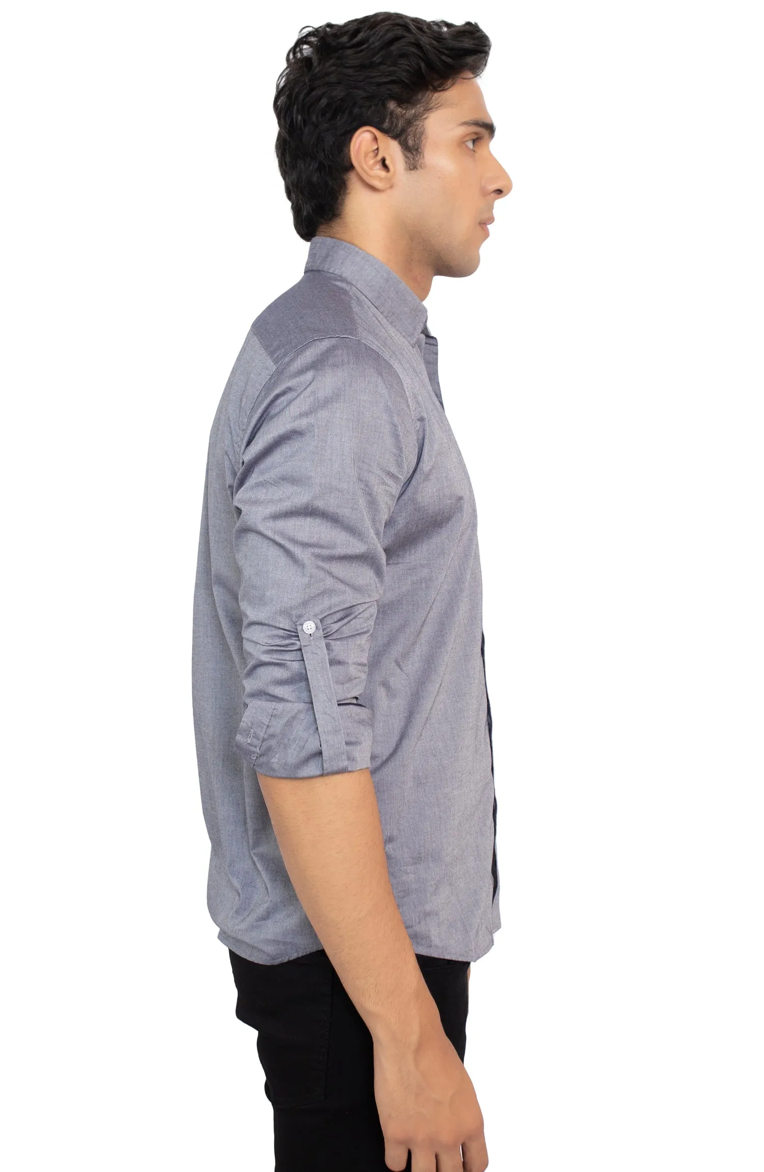 Slub Textured Chambray Shirt