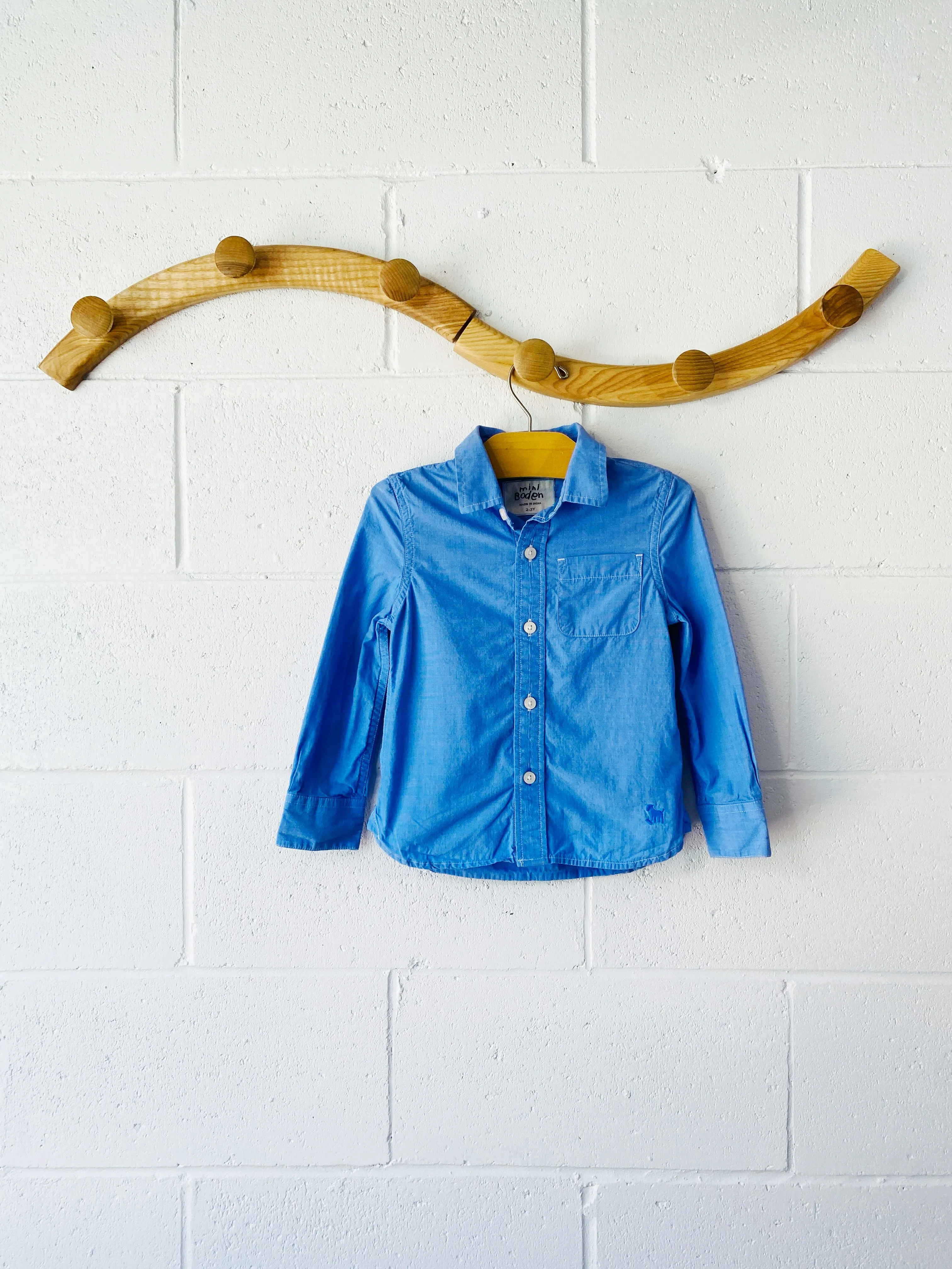 Soft Blue Button Up Shirt, 2-3 years