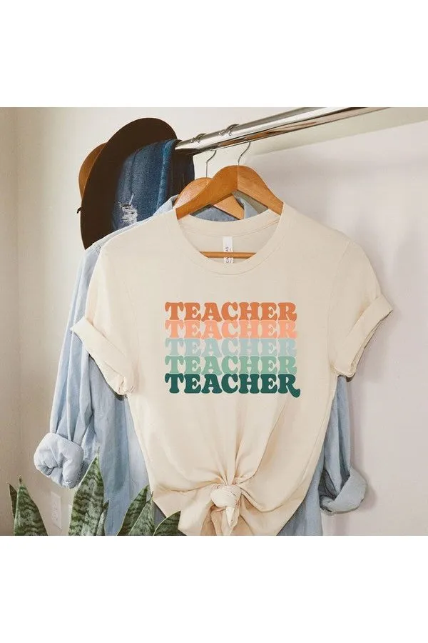 Stacked Teacher Short Sleeve Graphic Tee
