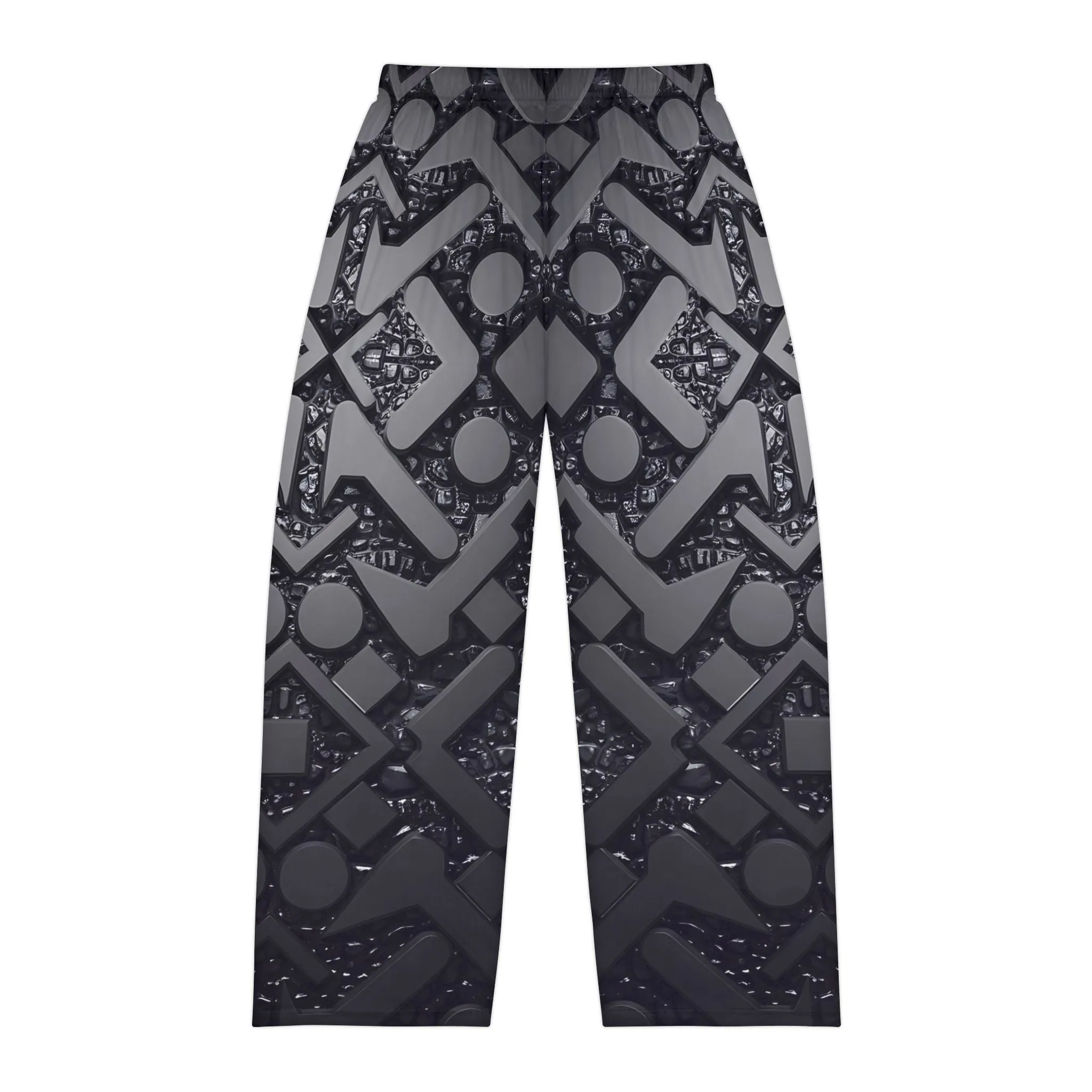Stylish Men's Pajama Pants - Comfortable Sleepwear with a Black Modern Geometric Design