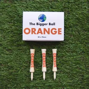 The Bigger Ball - Bamboo Castle Golf Tees - Orange 70mm