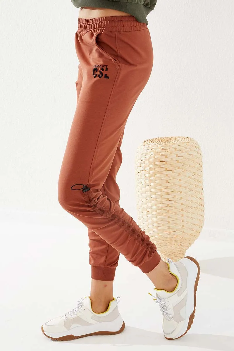 TMY Cinnamon Extra Thick Detailed Comfortable Fit Cuffed Women's Sweatpants - 94587 - Trujillo Alto