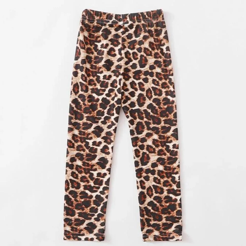 Toddler Girls Leopard Elastic Waist Pants Wholesale Girls Clothing