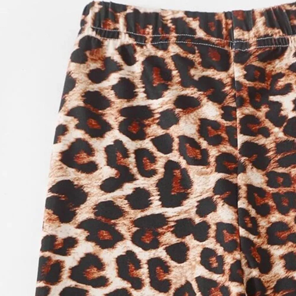 Toddler Girls Leopard Elastic Waist Pants Wholesale Girls Clothing