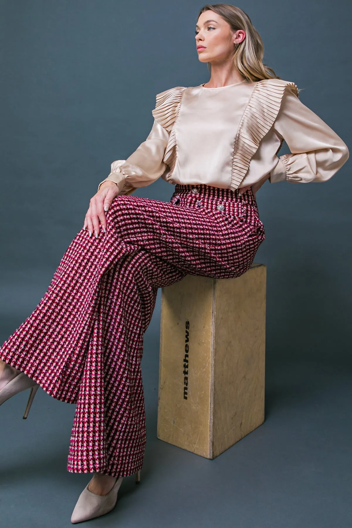 Tweed Flare Pants