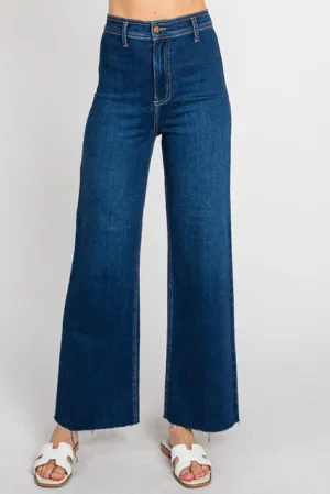 Ultra Wide Leg No Front Pocket Dark Wash LTJ