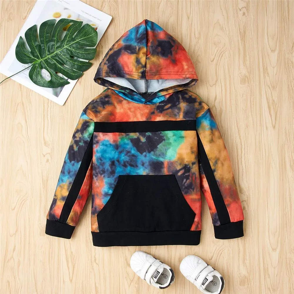 Unisex Long-sleeve Hooded Tie-dye Jumper & Pants Wholesale Childrens Clothing