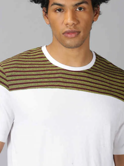 UrGear Printed Men Round Neck Green & White  T-shirt