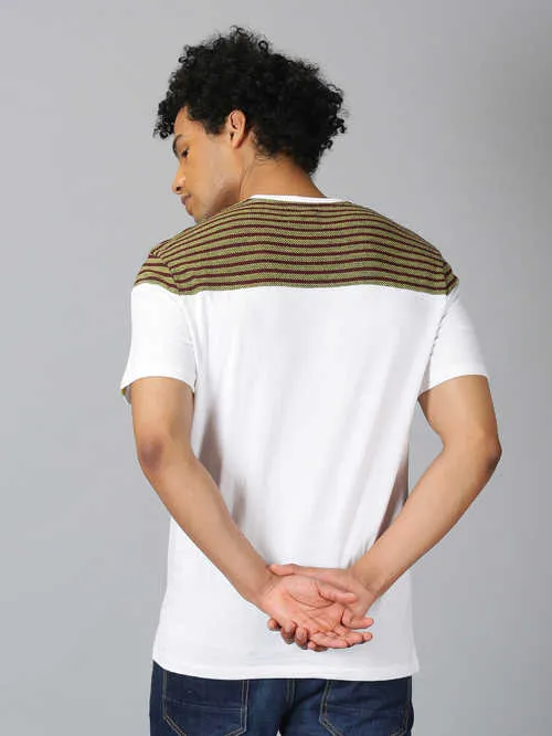 UrGear Printed Men Round Neck Green & White  T-shirt