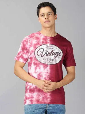 UrGear Tie&Dye Men Round Neck Red T-shirt