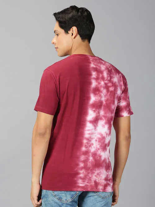 UrGear Tie&Dye Men Round Neck Red T-shirt