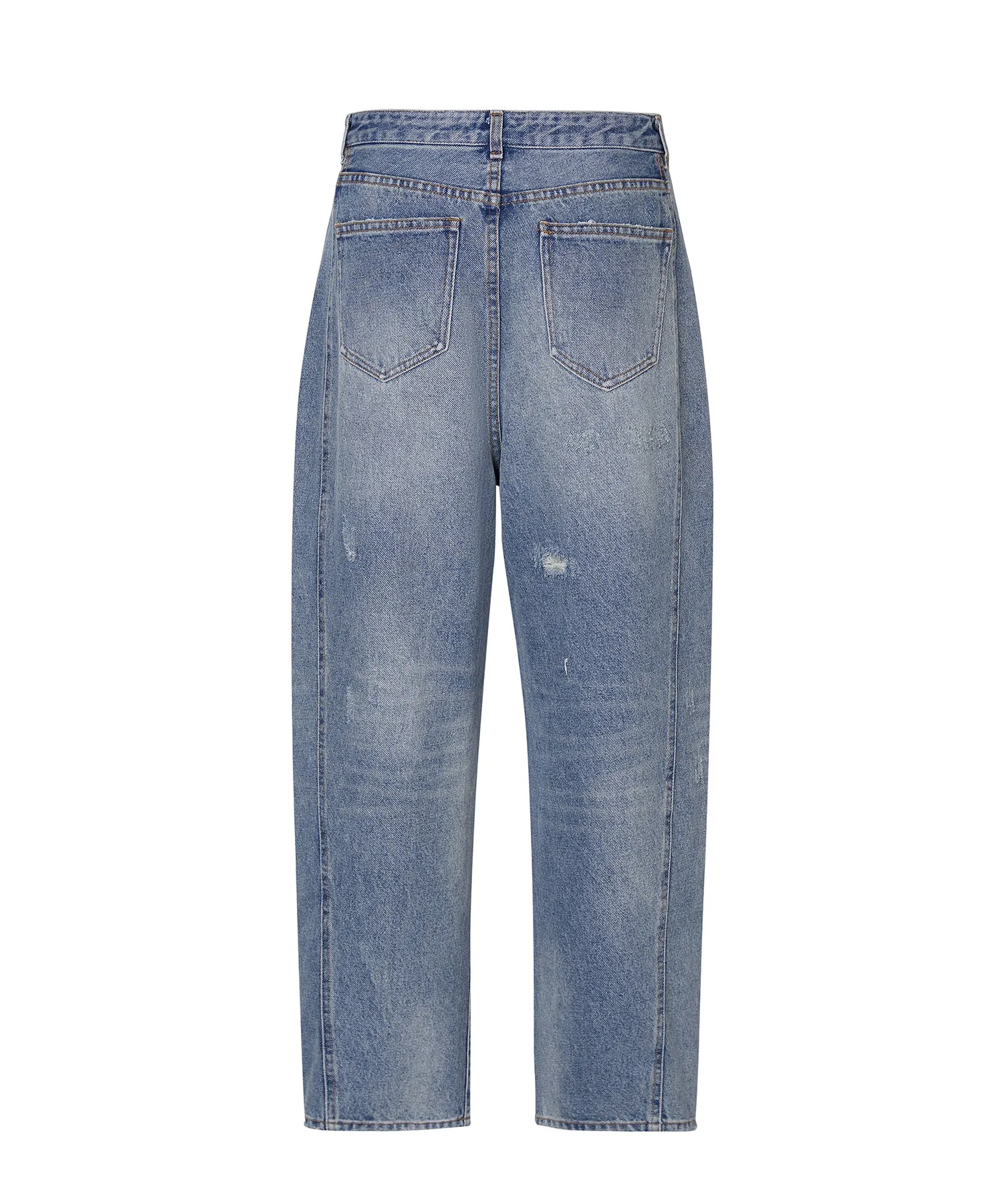 Versatile Distressed Tapered-leg Jeans