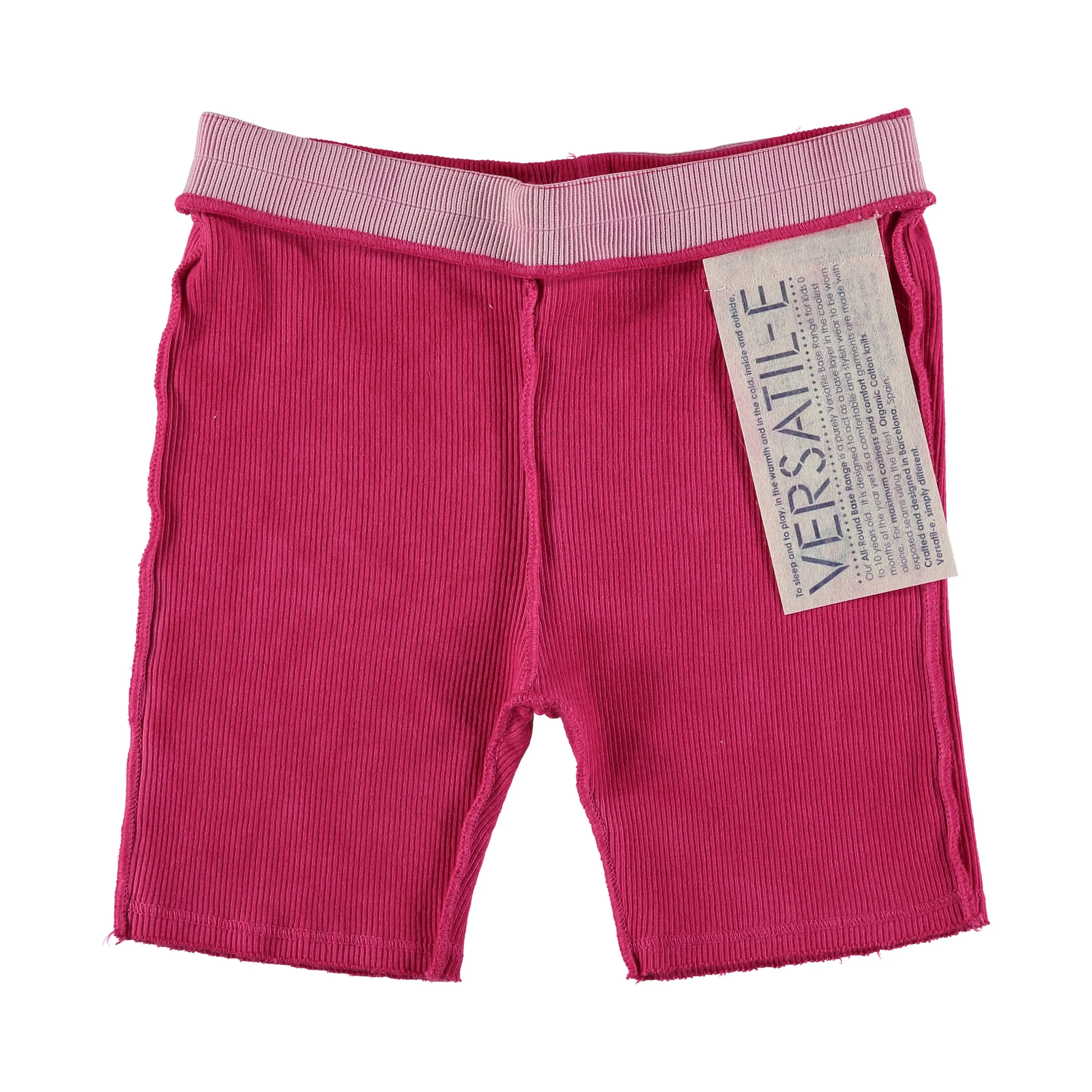 Versatile Magenta Ribbed Shorts