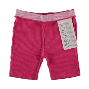 Versatile Magenta Ribbed Shorts