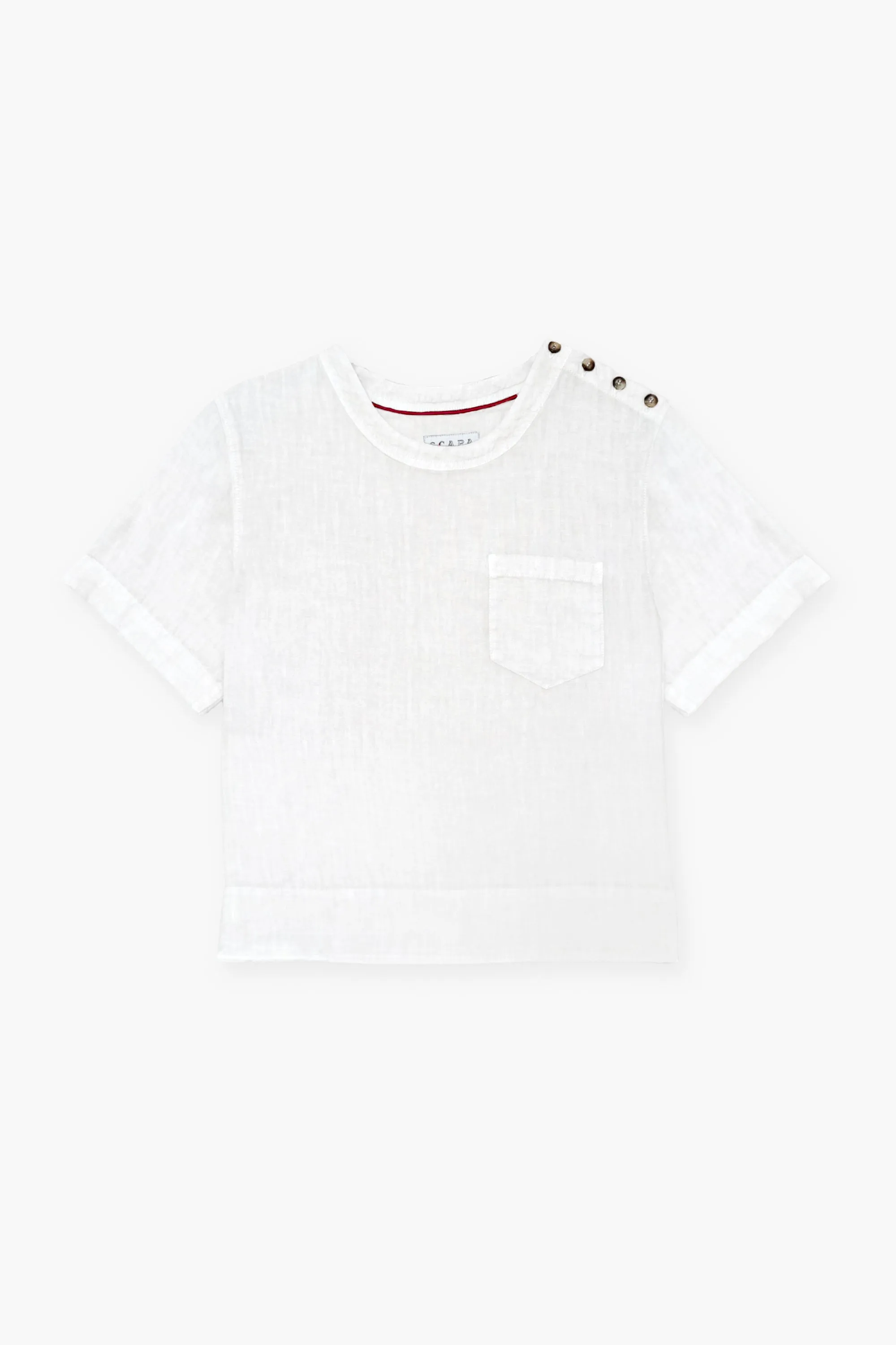 WASHED LINEN BUTTON DETAIL SHIRT WILLAH