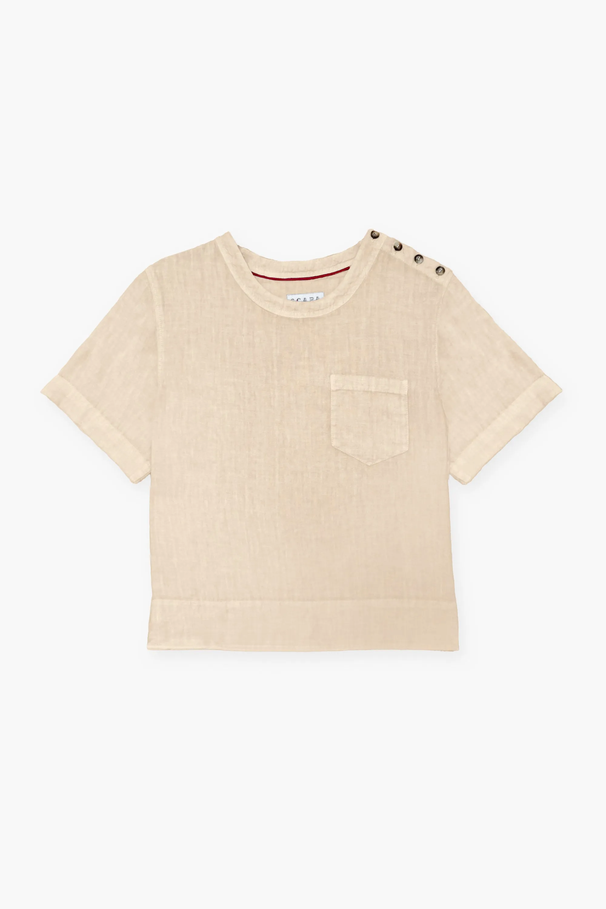 WASHED LINEN BUTTON DETAIL SHIRT WILLAH