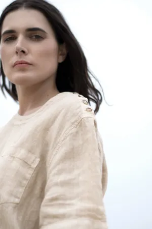 WASHED LINEN BUTTON DETAIL SHIRT WILLAH