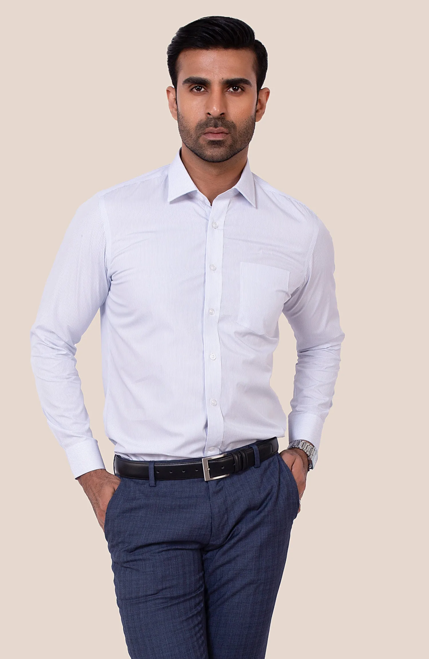 White Stripes Cotton Shirt