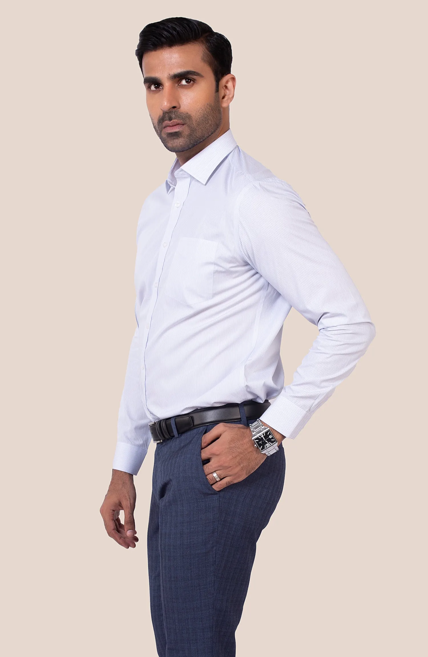 White Stripes Cotton Shirt
