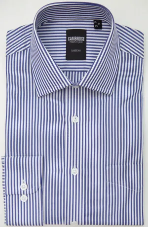 White/Dark Blue Cotton Shirt