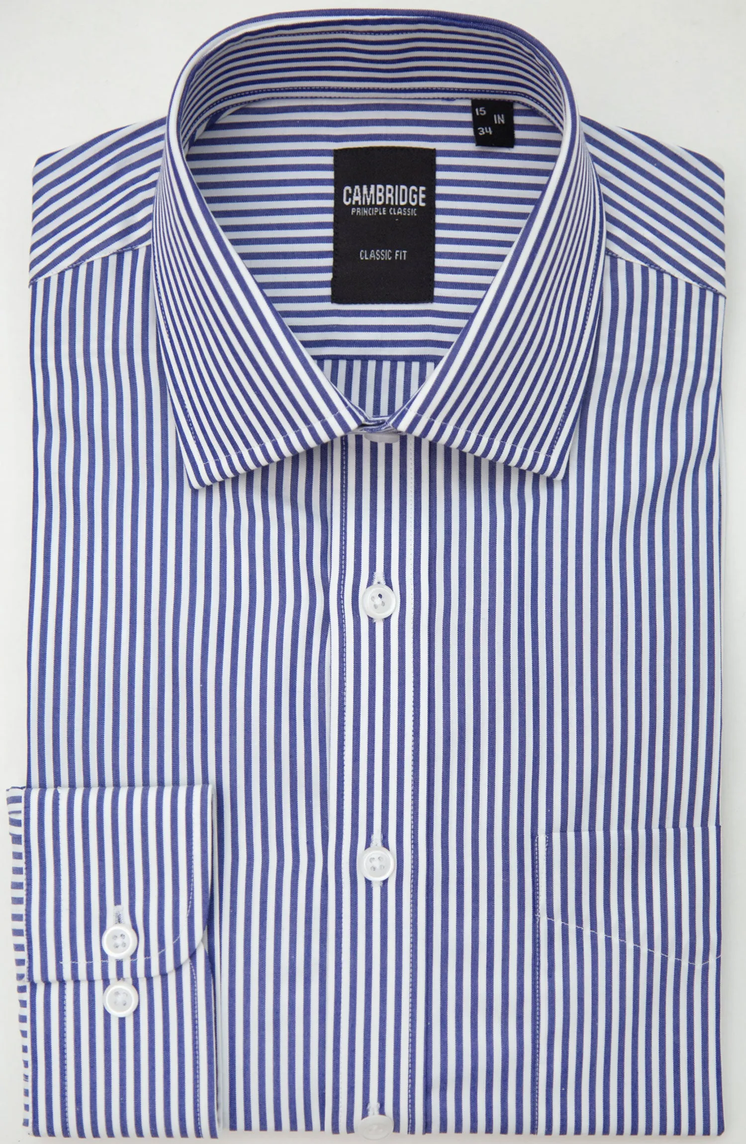 White/Dark Blue Cotton Shirt
