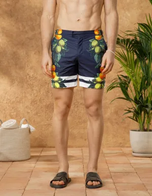 White/Navy Citrus Swim Short