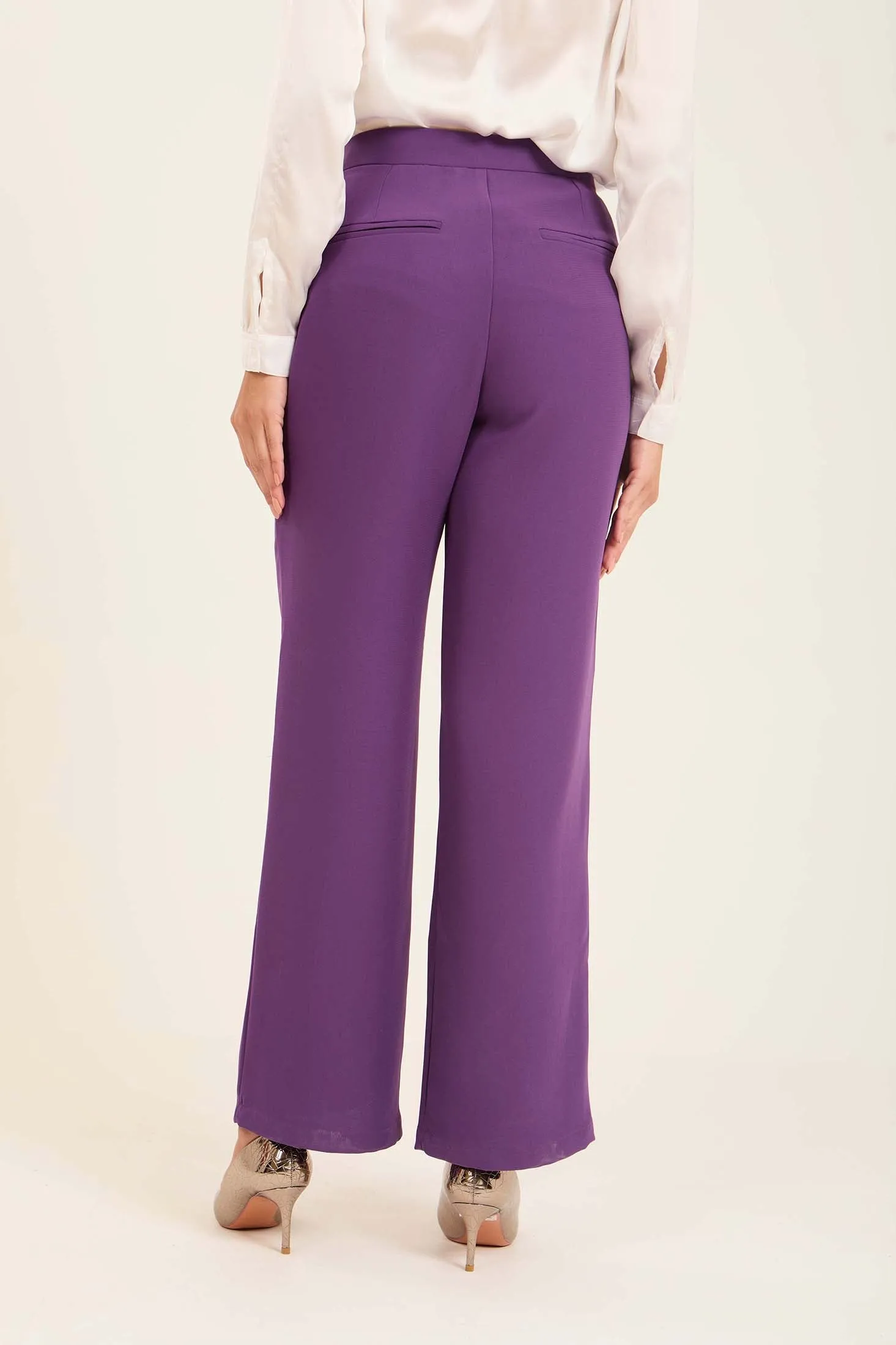 Women Wide Leg Pant - Purple