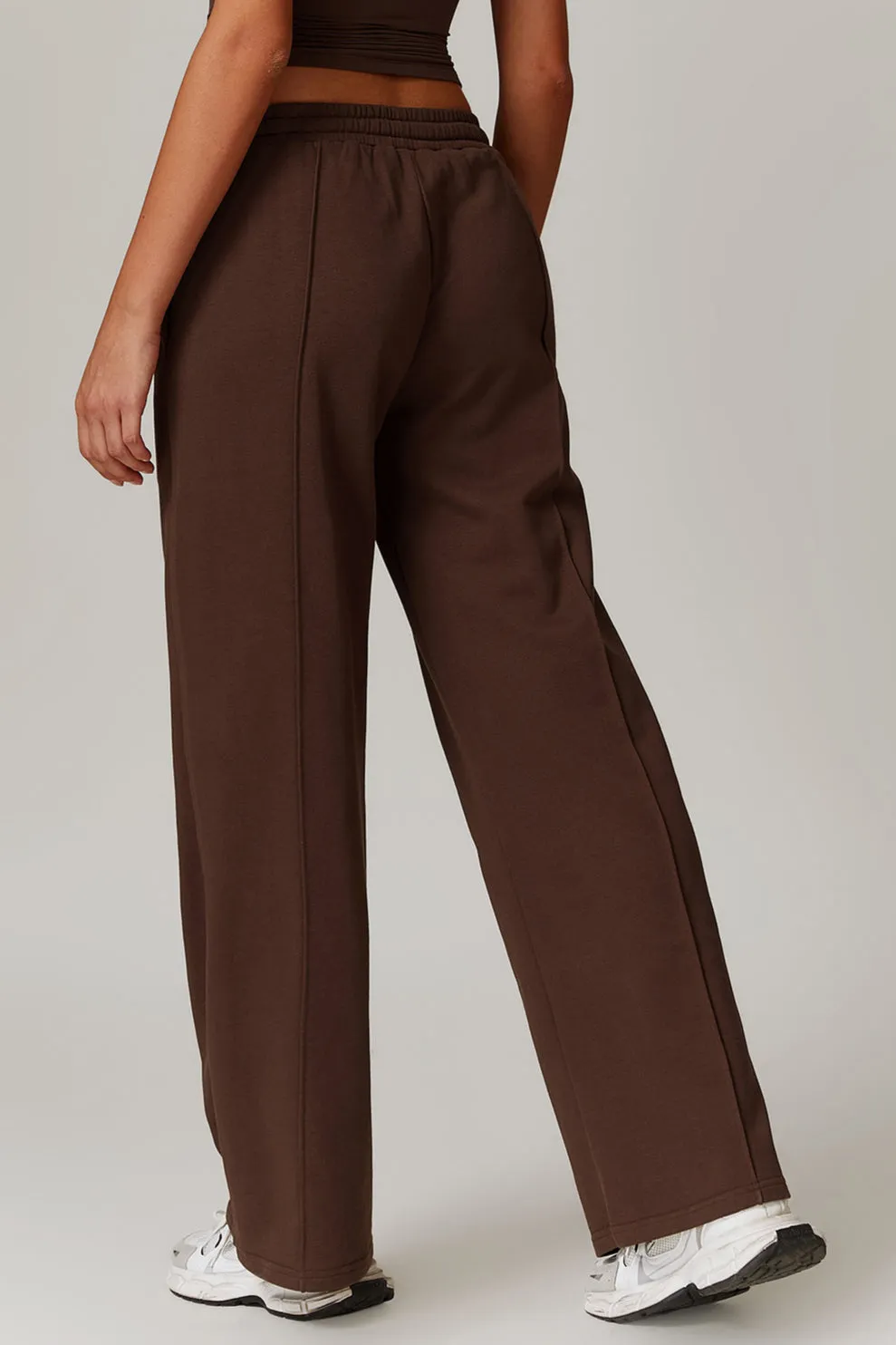 Women's Comfortable Casual Brown Drawstring Trousers for Lounge Wear
