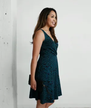 WREN printed dress in Deep Ocean