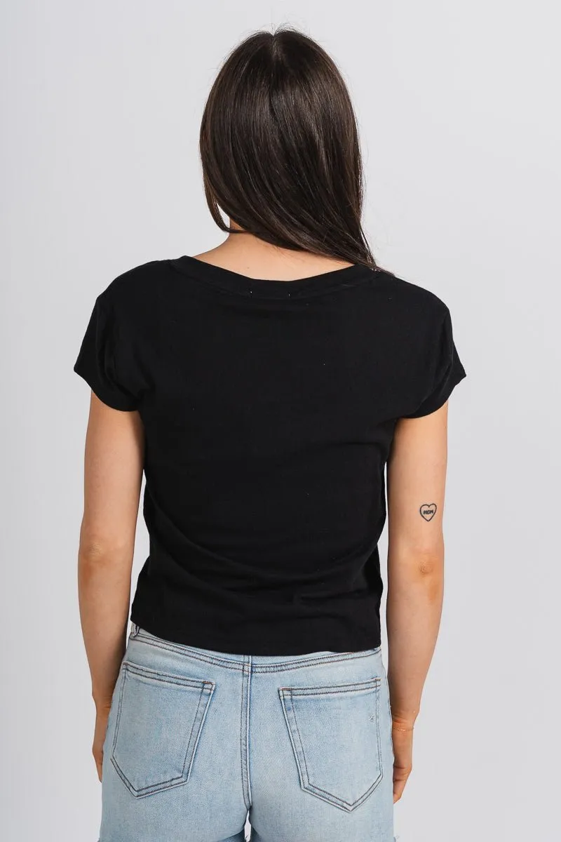 Z Supply modern tri blend v-neck tee black