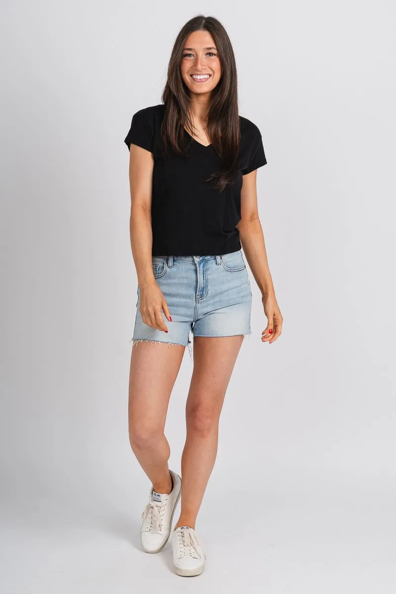 Z Supply modern tri blend v-neck tee black